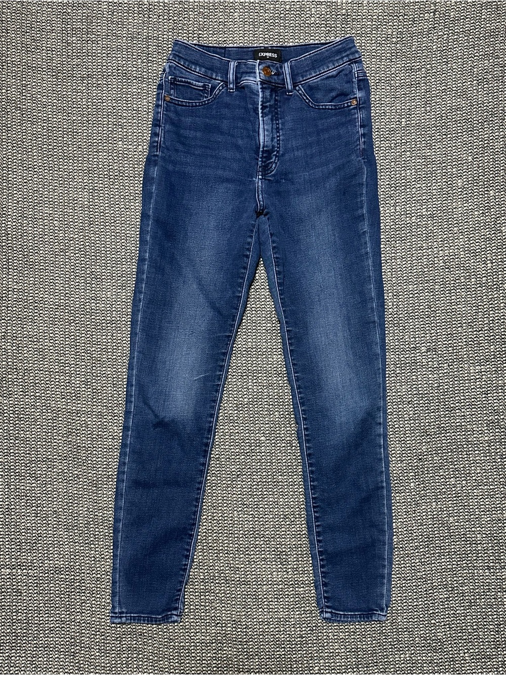 Express Women's Dark Blue High-Rise Skinny Jeans